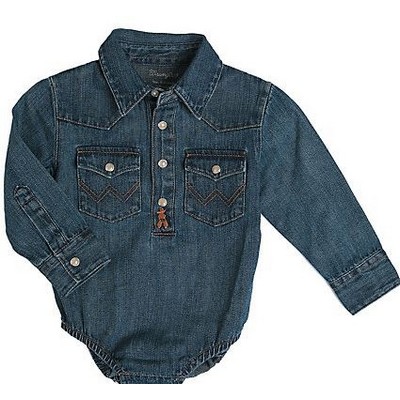 Wrangler® All Around Baby™ Baby Boy's Denim Blue Bodysuit