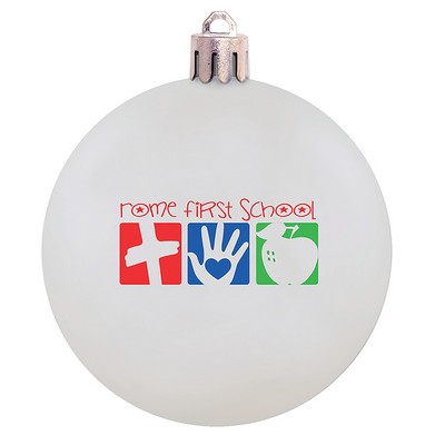 White Shatterproof Ball Ornament 80 Mm