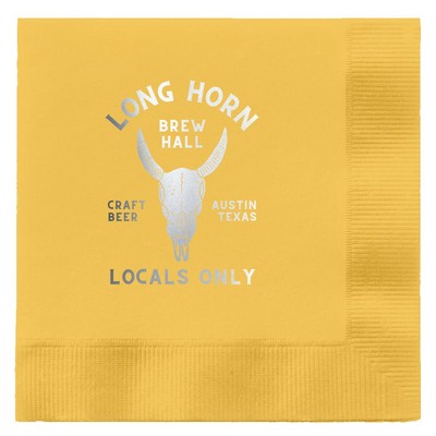 Foil Stamped Colorware Dinner Napkin - 1/4 Fold