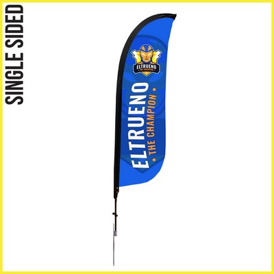 9' Feather Flag - Single Sided w/ Spike Base (Small) - Made in the USA