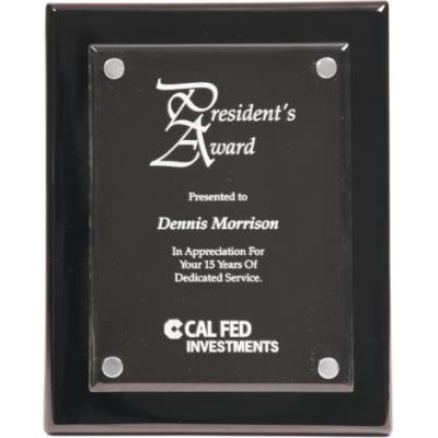 Floating Acrylic Plaque - 10-1/2" x 13" - Black Piano Finish