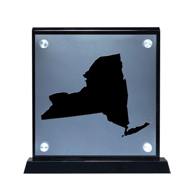 Floating New York Map Shape Award