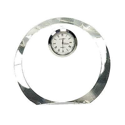 Round Crystal Clock, 4 1/2" H