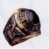 Custom Service Award College Style Emblematic Ring