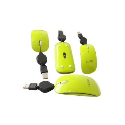 Mini Power Mouse w/Retractable Cord