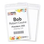 3-5/8" x 5-1/2" Vertical Vinyl Name Tag Holder, Double Slot