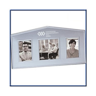 Brushed Aluminum House Shape Multi Windows Photo Frame