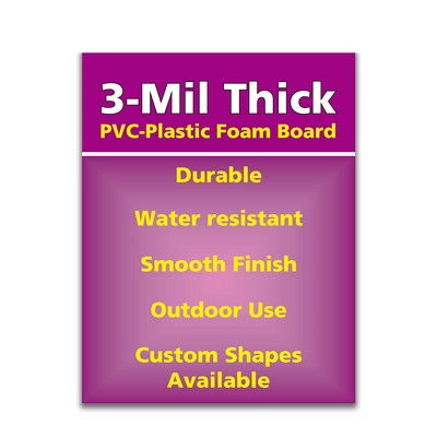 PVC-12x24-Plastic 3mm Foam Board. Full Color. No Minimums