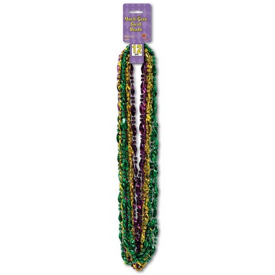 Mardi Gras Swirl Bead Necklace