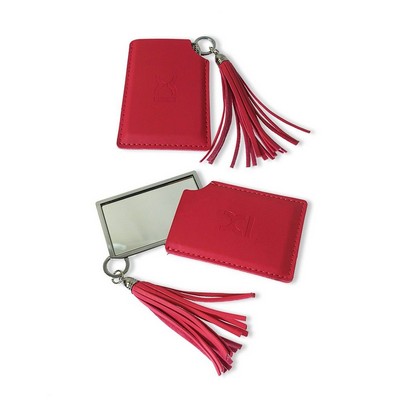 Tassel Keychain w/PU Sleeve & Mirror