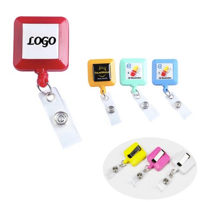 Plastic Retractable Square Badge Reel