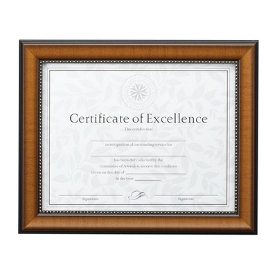 Michelangelo Cert Frame - Walnut/Black 8½"x11"