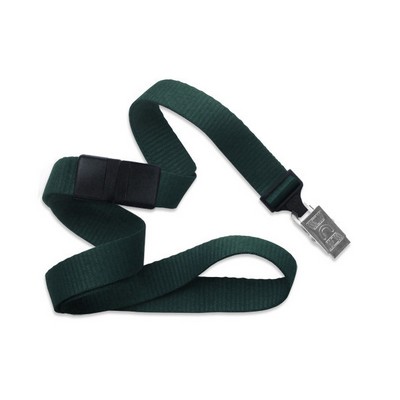 5/8" Blank Breakaway Lanyard w/Bulldog Clip (Forest Green)