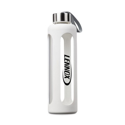 The Pure Glass/Silicone Bottle - 17oz White