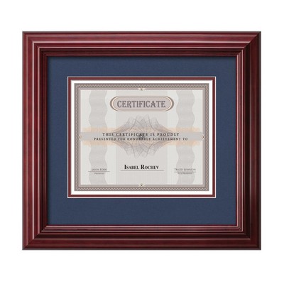 Kentridge Certificate Frame - Mahogany/Midnight Blue 8½"x11"