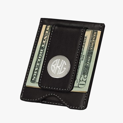 Leather Wallet & Money Clip (Black)