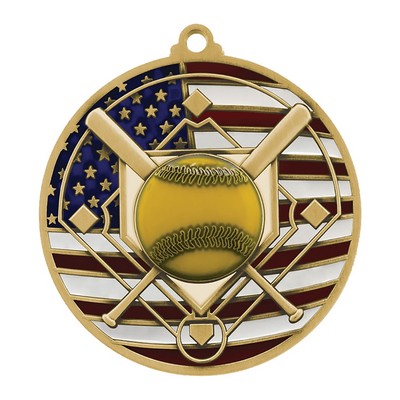 2.75" Patriotic Softball Medal