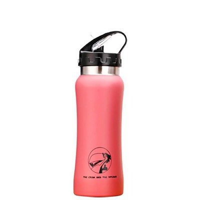 17 oz Single Wall Metal Sport Bottle with Straw