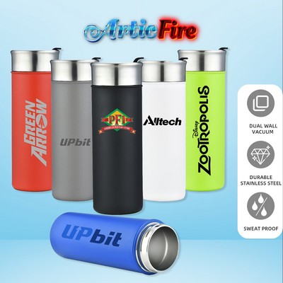 Articfire Double Wall Stainless Steel 18 Oz Tumbler with Flip Lid