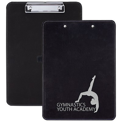 Faux Leather Clipboard, Black, 9" x 12 1/2"