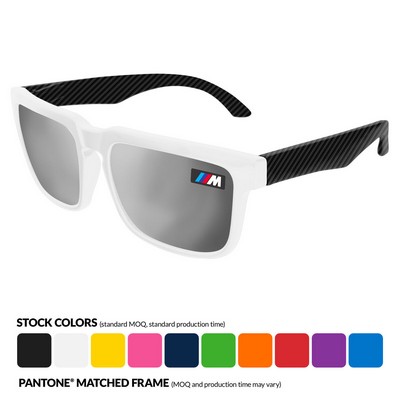 Mirror Heat Sunglasses w/ Full-Color Imprints & Wrap