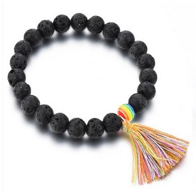 Black Beaded Bracelet and Tassel