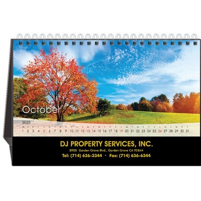 Reflections 2025 Desktop Calendar w/Foil Stamped Hardboard Easel