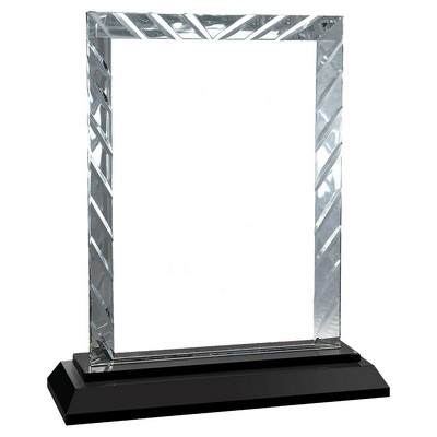 Rectangle Accent Glass on Black Base (6"x7"x7")