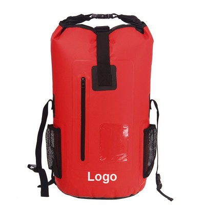 30L Waterproof Backpack Or Dry Bag With Zipper Pocket