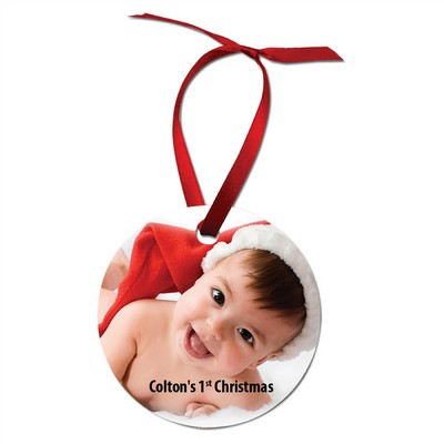 2.75" Semi-Gloss White Aluminum Round Ornament 1 sided