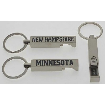 Matte Silver Pop Topper Key Tag