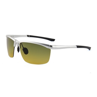 Sunglasses - Yellow Day/Night Lenses - Silver Frames