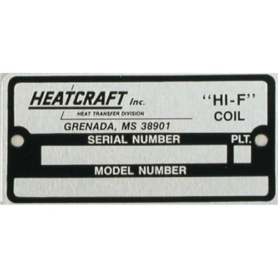 .020 White Aluminum Name Plate Greater than 3 Sq. In. and up to 6 Sq. In.