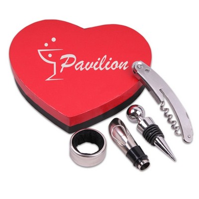 Wine Accessory Gift Set (Heart Shaped Box)