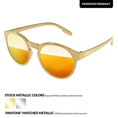 Metallic Vicky Mirror Sunglasses w/ 1 Color Temple Imprint