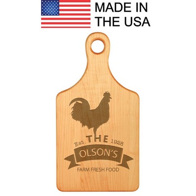 13 1/2" x 7" Maple Paddle Shaped Cutting Board MADE IN THE USA!