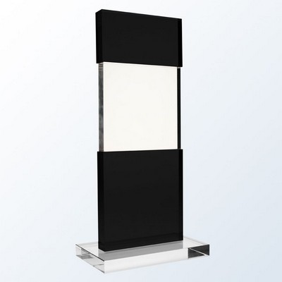 Black Tiered Post Optic Crystal Award - Medium