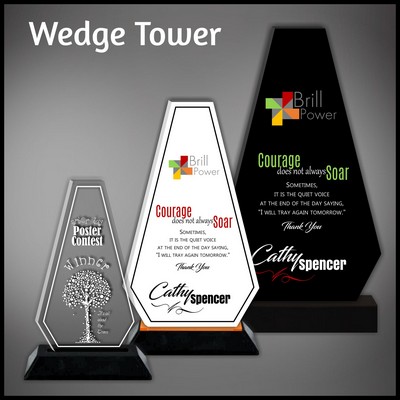 13" Black Wedge Tower Budget Acrylic Award