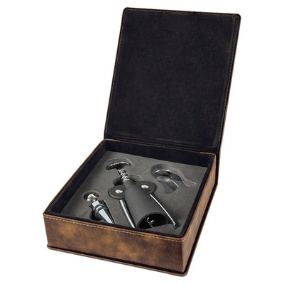 Three Piece Wine Tool Gift Set - Rustic