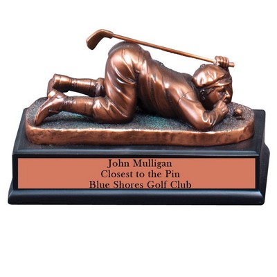 Bronze Electroplated Comedy Male Trophy (6" x 3½")