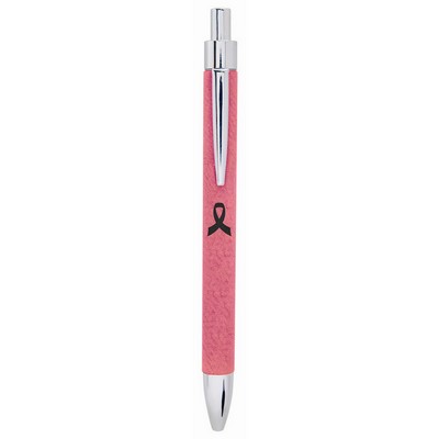 Pink Laser Engraved Leatherette Pen