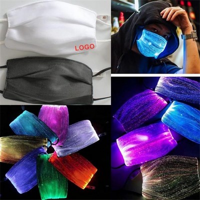 7 color LED Luminous Glitter Party Fiber Optic Mask