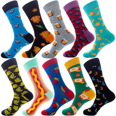 Colorful Crew Socks Novelty Fun Cute Crazy Happy Patterned Sock Cotton Stocking Packs