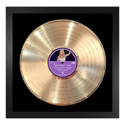 Personalized Gold Framed Records on Black Matboard