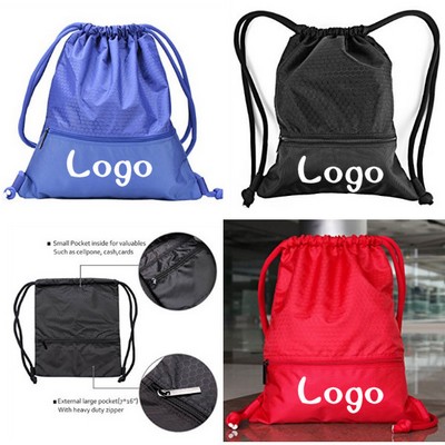 Drawstring Backpack with zipper bag