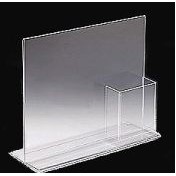 Vertical Acrylic Sign Holder w/Brochure Pocket (13"x11")