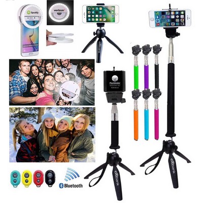 Kidder Selfie Ring Light + Universal Tripod + Selfie Stick + Bluetooth Remote Shutter