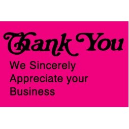 Thank You Matte Paper Labels - 1" x 1.5"