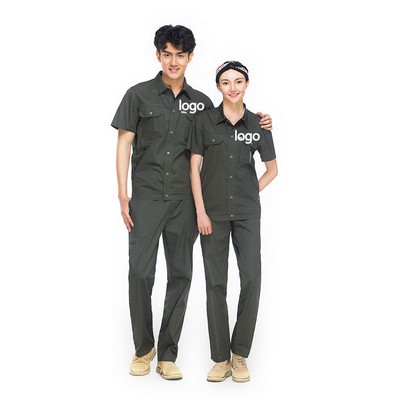 Outdoor Mens Overalls Short Sleeve Work Wear Boiler Suit