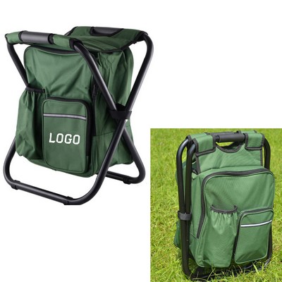 Outdoor Folding Beach Chair Backpack Cooler Bag